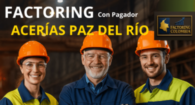 Factoring con pagador Acerías Paz del Río — planta de producción de acero con personal operativo en acción
