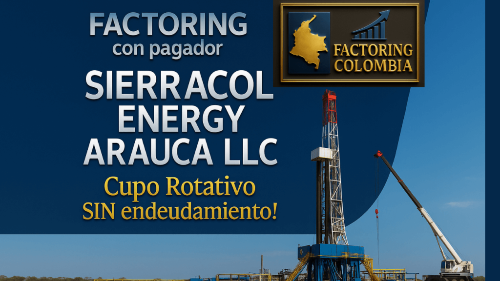Máquina industrial representando operaciones de proveedores que trabajan con Sierracol en Colombia, aptos para servicios de Factoring.