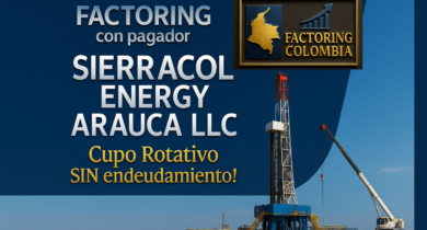 Máquina industrial representando operaciones de proveedores que trabajan con Sierracol en Colombia, aptos para servicios de Factoring.